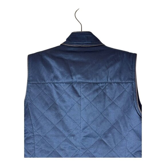 Pendleton Vest Women Small Navy Blue Quilted Full Zip‎ Outdoor Outerwear Preppy - Picture 4 of 12